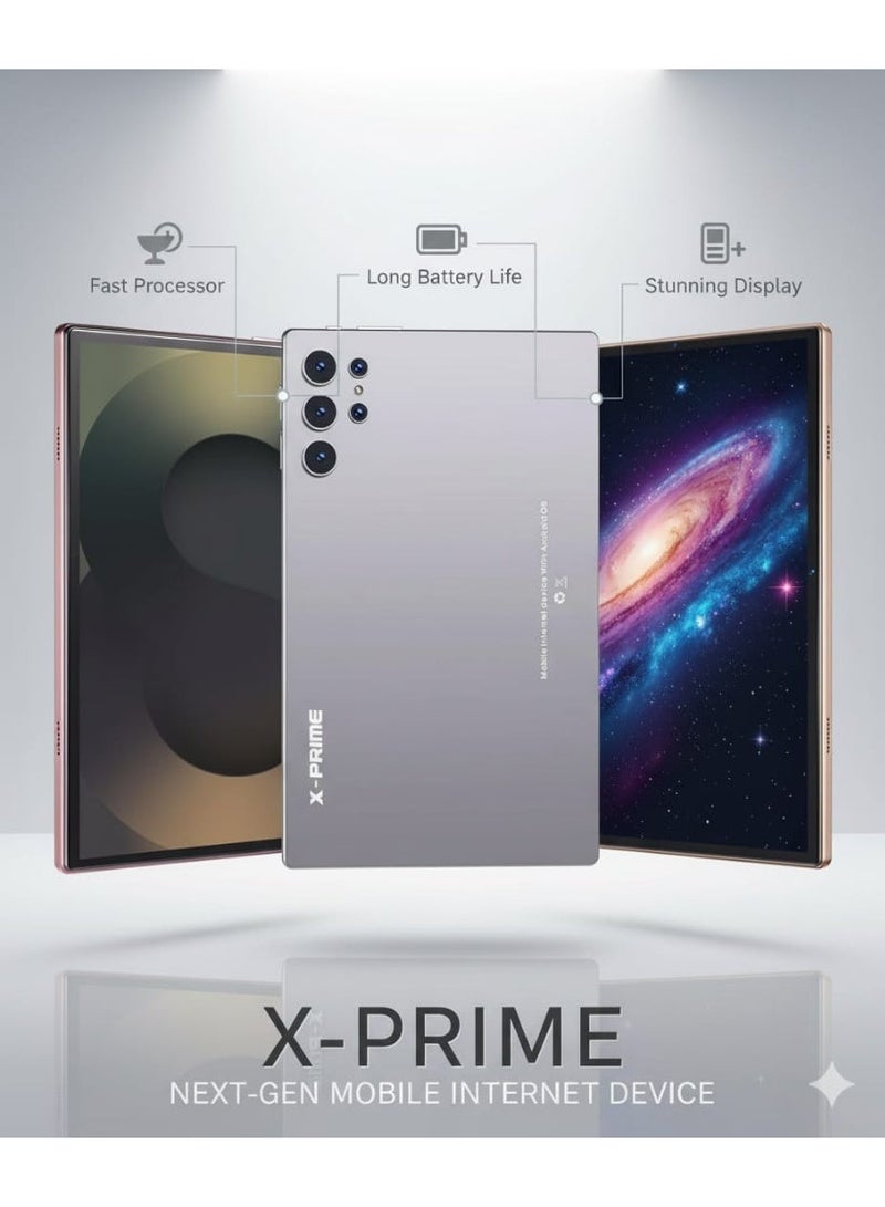 X - Prime تابلت س25 ألترا بلس الذكي | أندرويد 15 | تابلت أنيق | شاشة AMOLED بحجم 10.1 إنش | 16 جيجابايت + 1 تيرابايت | 5G + واي فاي | شريحة مزدوجة | رائع للأفلام والألعاب والمهام المتعددة | ذهبي - Image 4